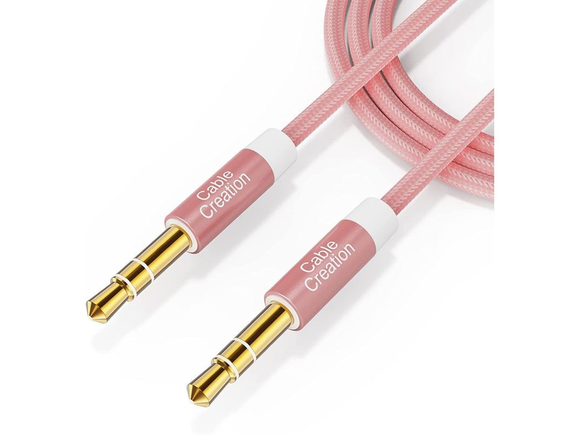 Cable Auxiliar Estéreo 3.5mm Macho a Macho Cablecreation com Trançado | S/MARCA