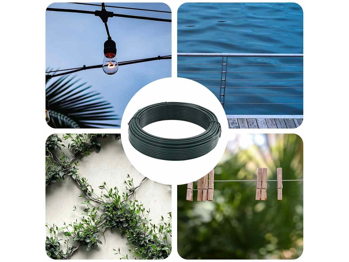 Vidaxl Fio De Amarração De Cerca Verde 80 M Pvc