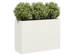 Vaso Floreira 120x40x80 Cm Aã§o Laminado A Frio Branco Dkd Home Decor