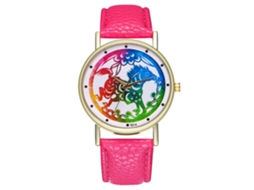 Reloj De Pulsera Analógico De Dial Redondo De Cuarzo Moda (rojo Rosa)