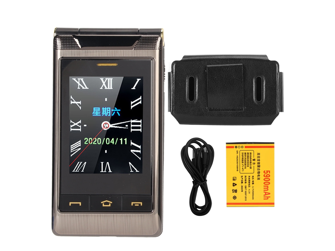 Aetheria celular Flip para Idosos com Botões Grandes Tela Dupla Hd Bateria 5900mah Dual Sim 2g