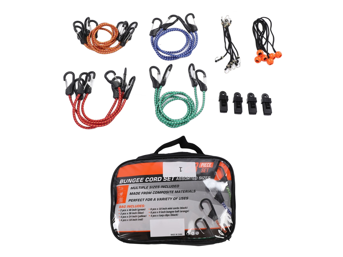 28 pcs conjunto corda elástica borracha com gancho para bagagem camping barraca S/MARCA