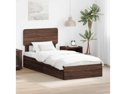 Vidaxl Cama com Armazenamento com Gaveta Carvalho Marrom 75 X 190 Cm