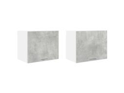 Conjunto de 2 Armários Suspensos Cinza Concreto e Branco (50x31x40 cm)