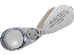 Lupa de Joalheiro 40x Dobrável em Metal com Luz Led Uv BRILVIBERA