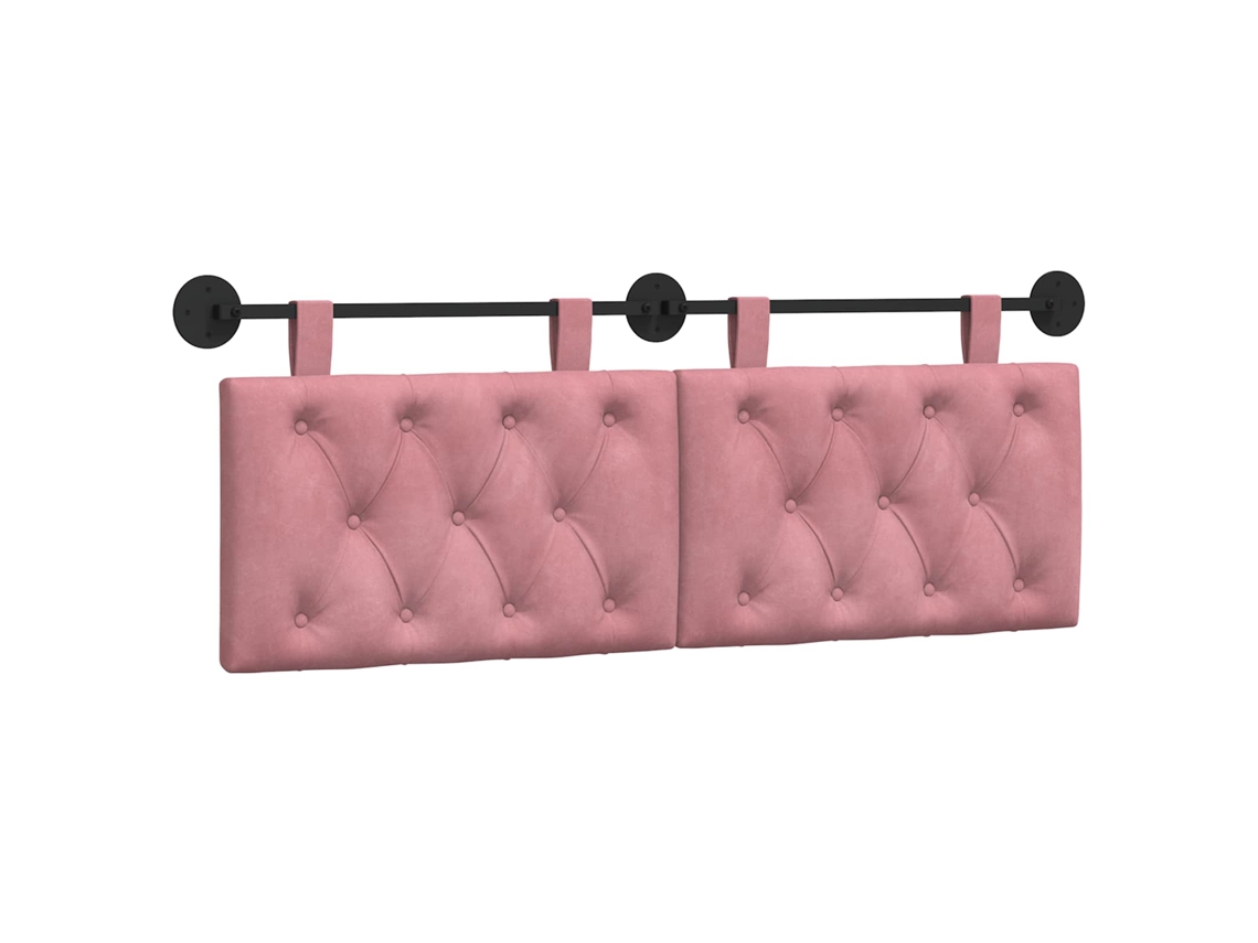 Cabeceira Suspensa com Luz Led Rosa Veludo MAISON EXCLUSIVE