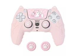 Capa Comando Para Ps5, Capa Protetora De Silicone Com Desenho Animado E Capa Para Joystick E Adesivo (rosa) Cuich