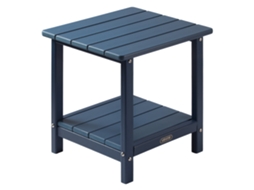 Mesa lateral para área externa Vevor de 2 andares em HDPE, 45 x 38 x 44 cm, mesa de jardim, azul