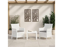 Vidaxl Conjunto De Lounge 3 Unid. Branco Pp