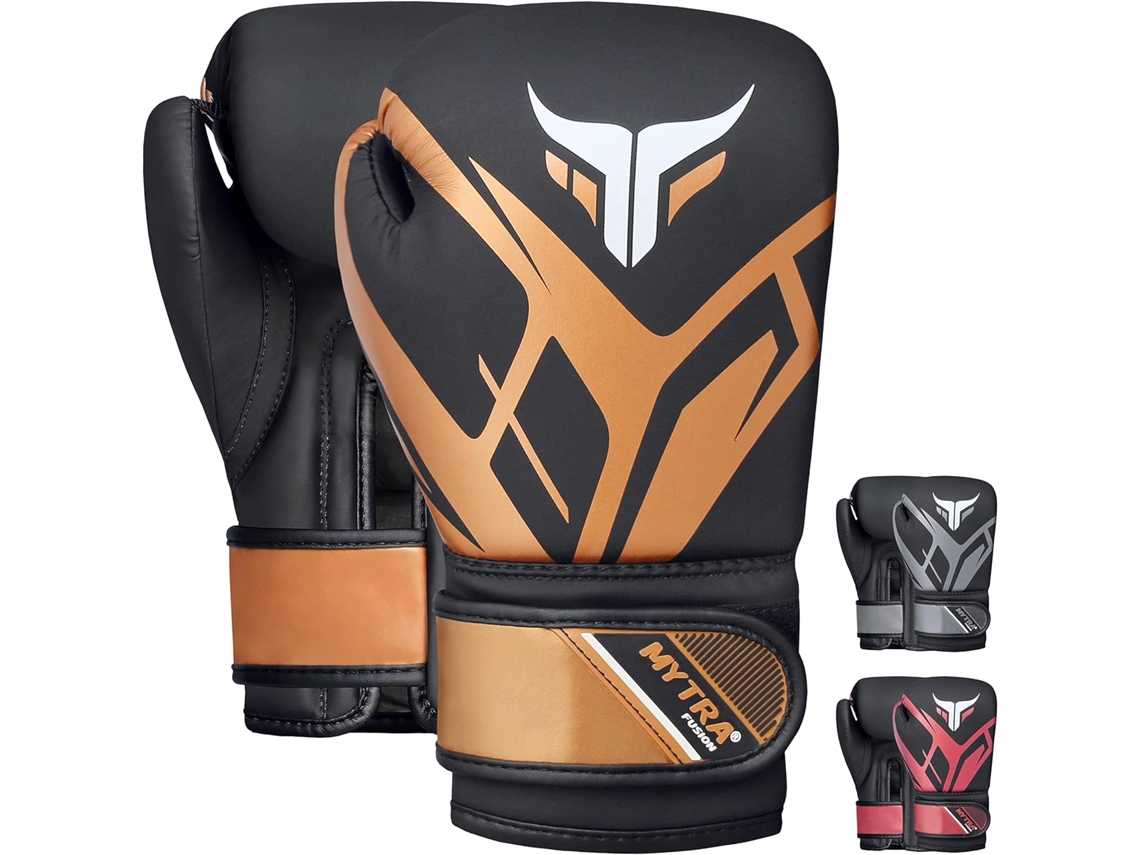 Luvas de Boxe Vermelho MYTRA FUSION Bs 22 com Ligaduras