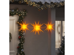 Vidaxl Luzes De Natal Com Leds 3 Pcs Dobrável Amarelo