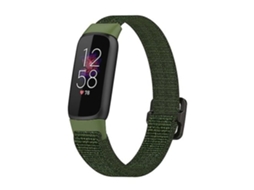 Pulseira Fitbit Luxe, Ajustável, Elástica, Nylon, Verde Militar.