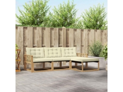 Vidaxl Conjunto De Sofás Para Exterior 4 Unid. Branco E Creme