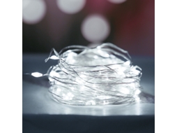 Cordão de Luzes Led Decorativas À Prova D'água, Ideal para Jardins, Festas Ao Ar Livre, Etc. MDUG (10m Branco, 100 Leds)