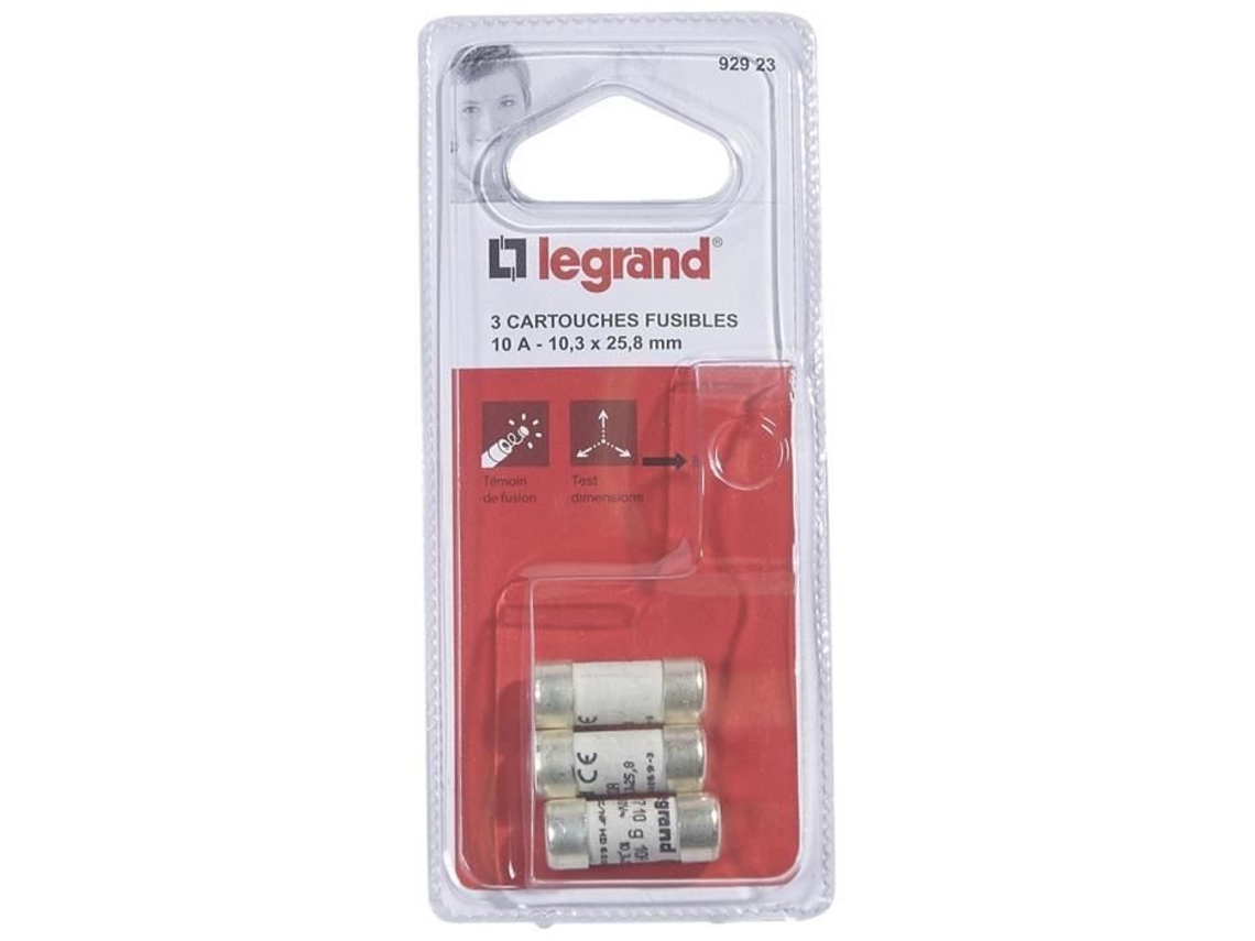 Conjunto De 3 Fusíveis Com Luz Indicadora 10 A 10,3x25,8 Mm Legrand