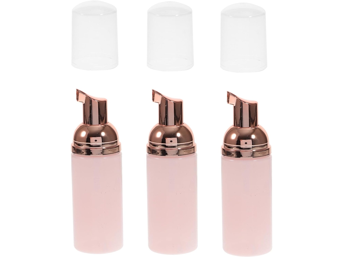 Conjunto De 3 Mini Frascos Com Bomba Espumante Em Plástico Transparente