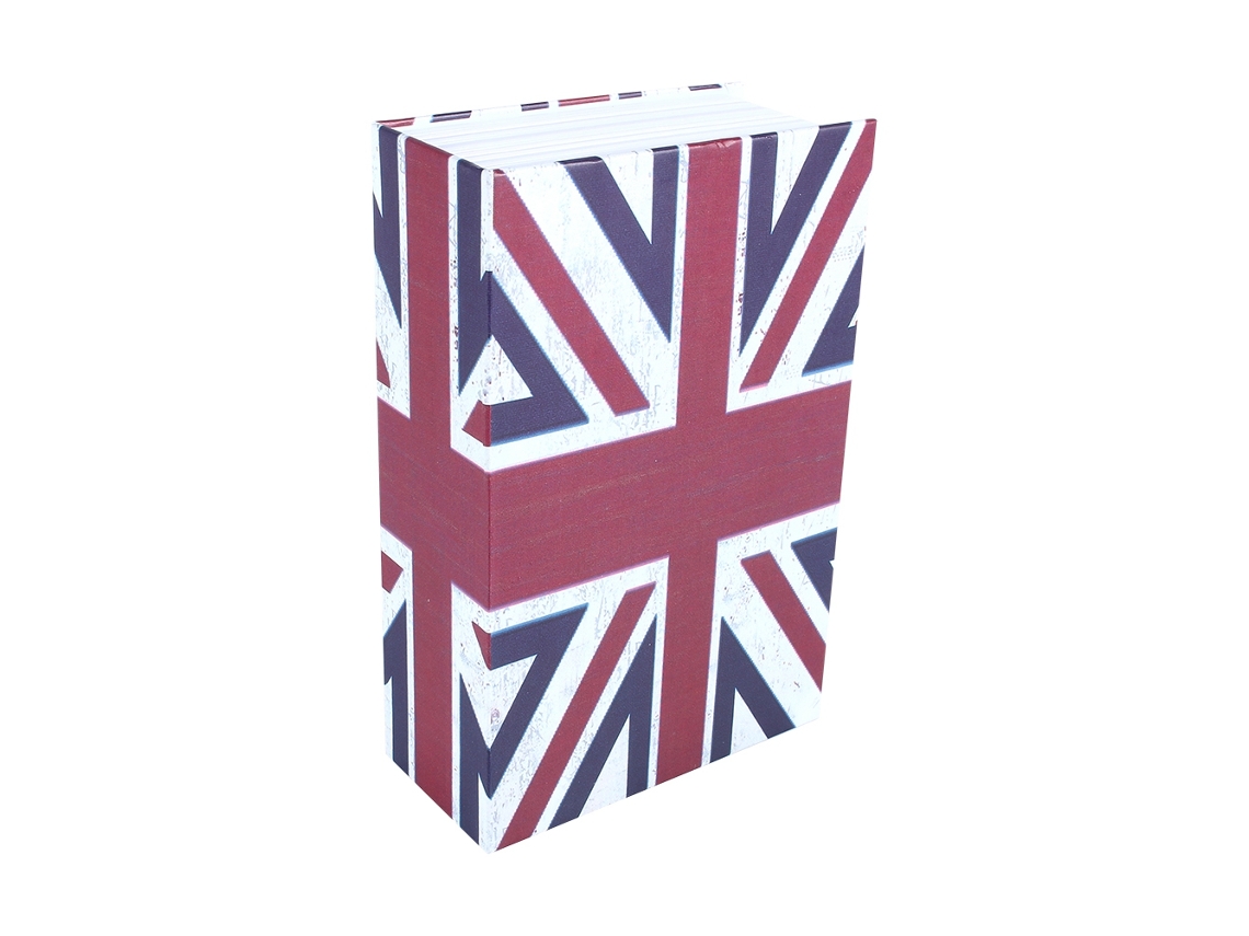 Laxiscreed Cofre De Chaves Em Forma De Livro, Ideal Para Dinheiro E Jóias, Com Design Da Bandeira Do Reino Unido