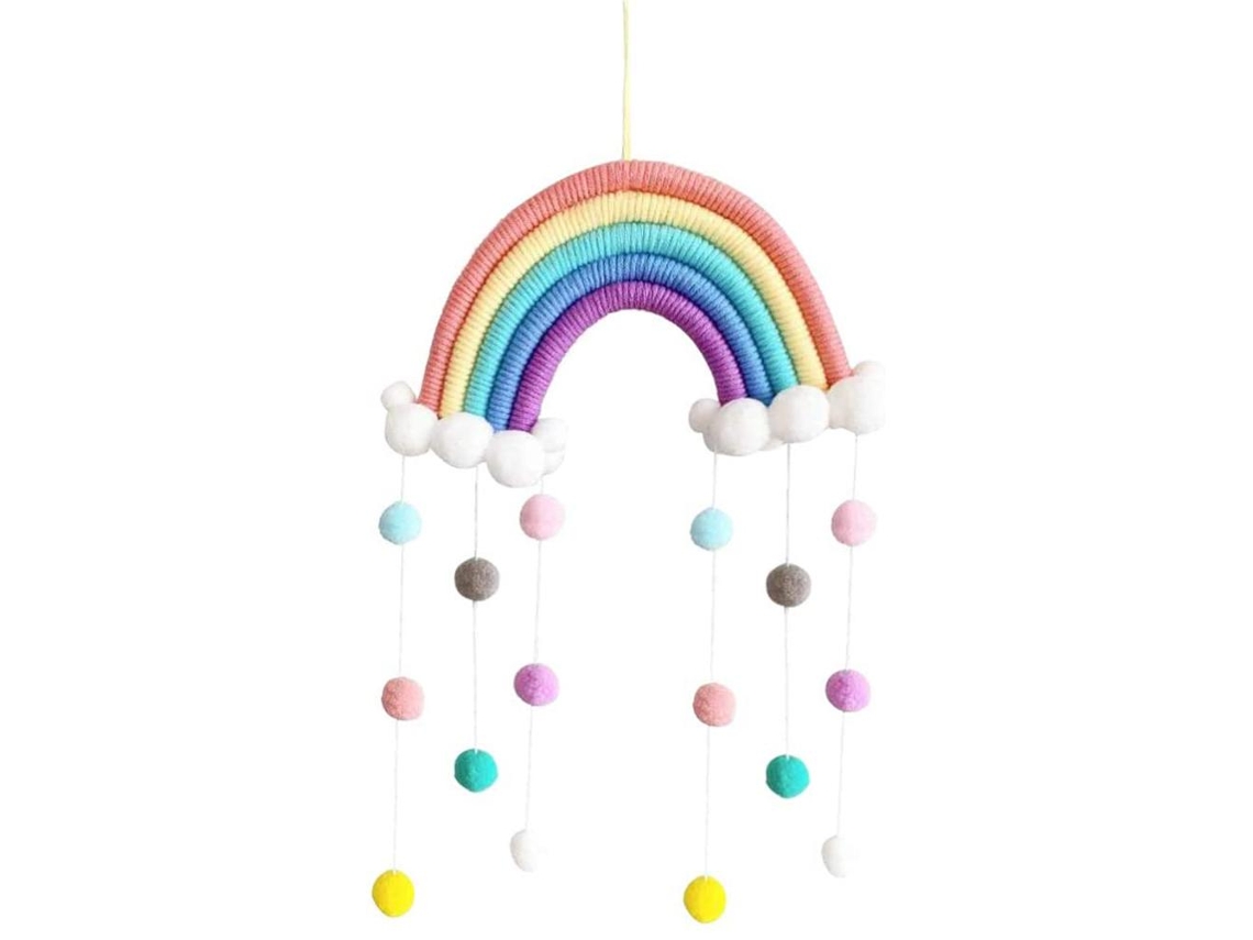 Mali movele de Berço para Bebê com Arco íris, Nuvens e Gotas de Chuva Carrilhão Infantil