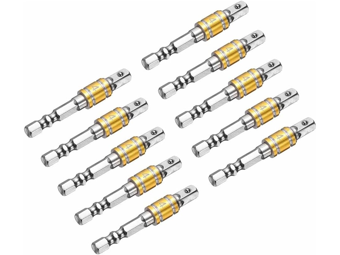 Conjunto De 10 Adaptadores Tomada Prateados E Amarelos Para Sistemas