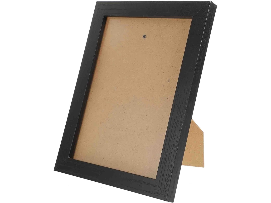 Porta Retratos Simples Vidro Madeira Escura Decoração Rústica Elegante Escritório Parede Resistente Acabamento GOKOCO
