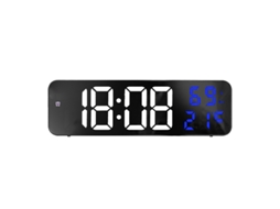 Reloj Digital Led Grande Pantalla Grande Reloj Despertador Electrónico Hogar Montar En Pared Blanco Y Azul