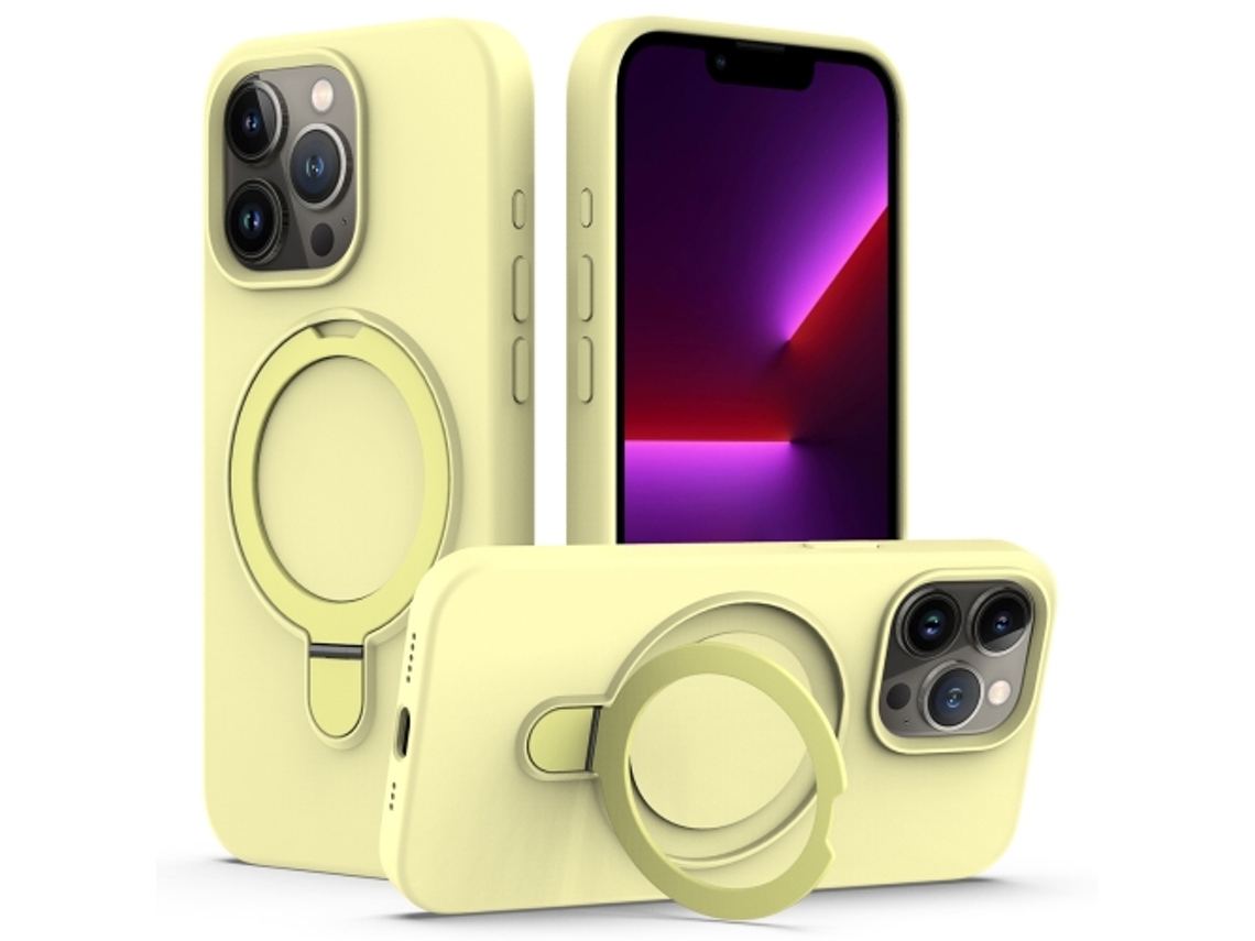 Capa Mobile Phone Cases Magsafe Liquid With Ring para iPhone 15 Pro Silicone Magnética