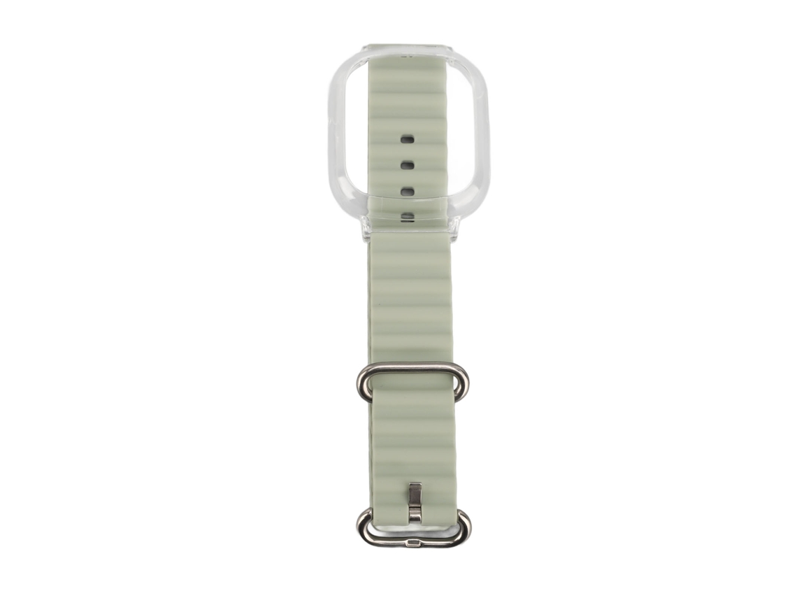Pulseira De Silicone Ajustável Com Moldura Pc Transparente Para Watch 4