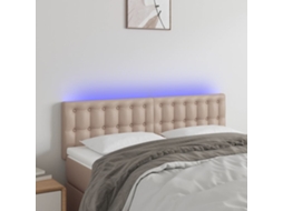 Cabeceira Camapainel De Cabeceira C/ Led Couro Artificial 144x5x78/88cm Cappuccino Lovely Home