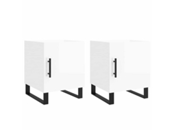 Bedside Cabinet, Bedside Cabinets Vidaxl Branco Madeira Processada (n/a)