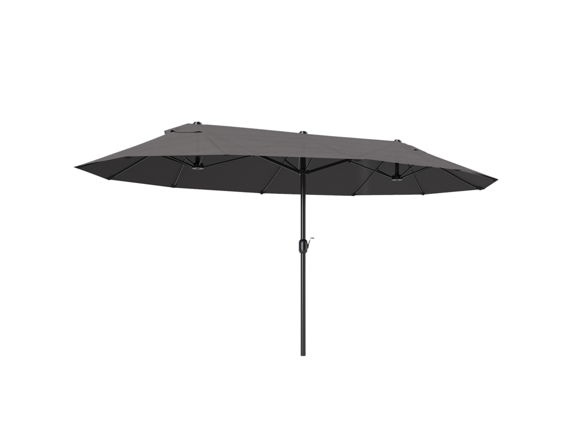 Guarda-sol Duplo de Jardim, Sombrinho, Manivela, Anti UV, 460x270x240 Cm Cinza | S/MARCA