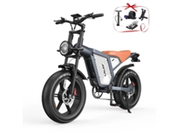 Bicicleta Elétrica de Assistência JANSNO X60 Duplo Motor 750 W Bateria 48 V 23 Ah Cinza
