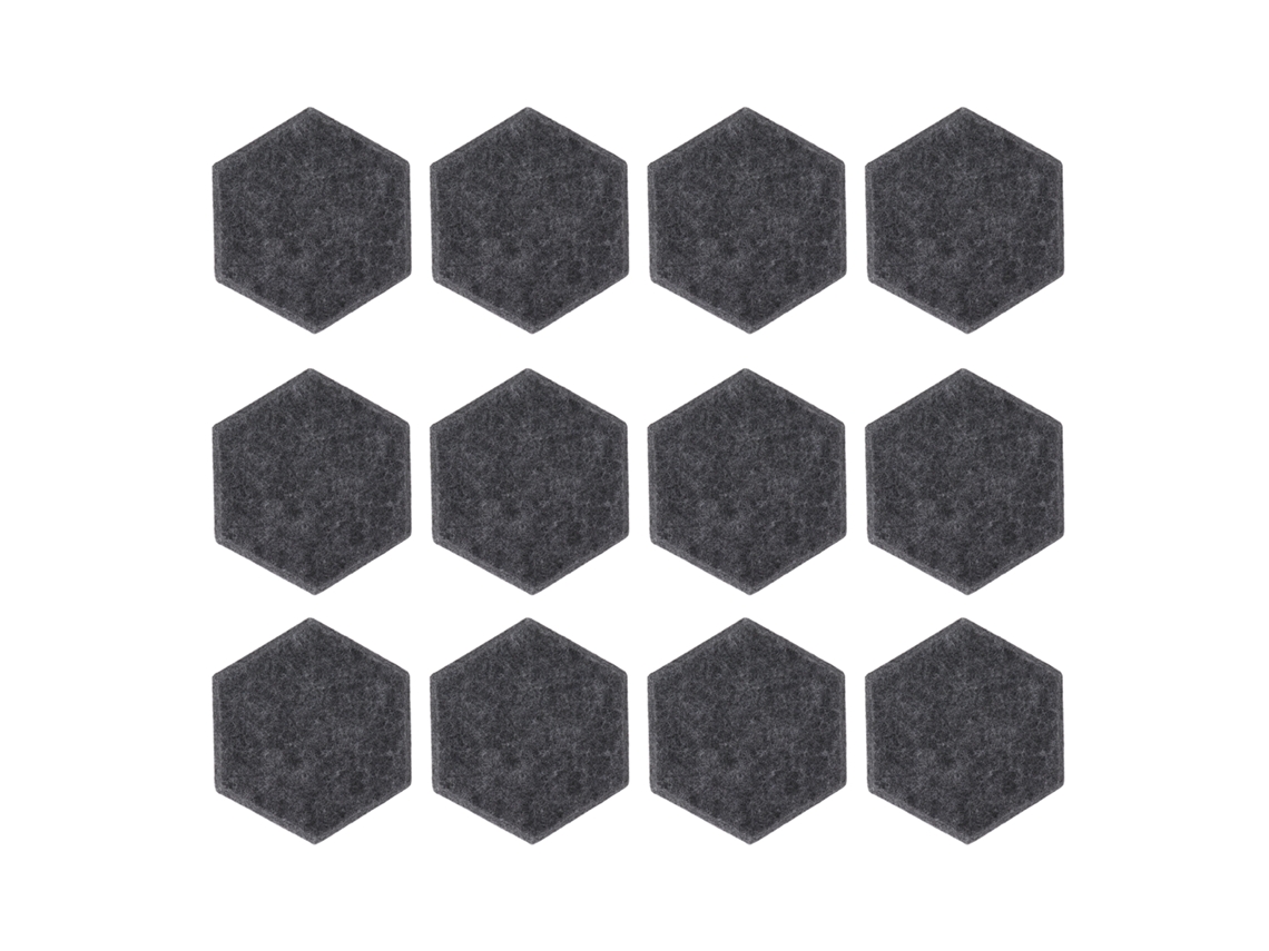 Baok-12 Painéis Acústicos Hexagonais De Alta Densidade, Painéis Absorventes De Som, Painéis Acústicos Para Parede, Cinza Escuro, 14x12x7cm