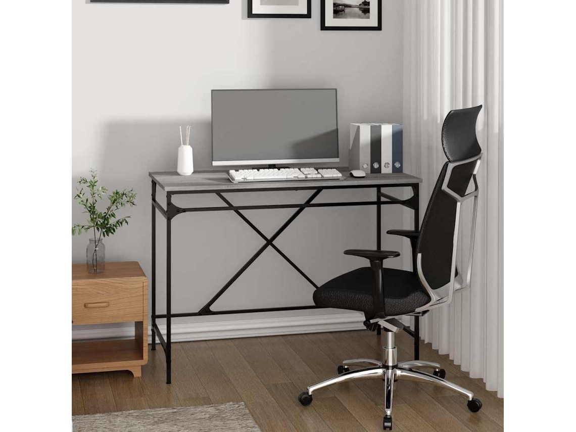 Vidaxl Secretária 100x50x75 Cm Derivados Madeira/ferro Cinzento Sonoma
