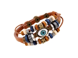 Pulseira Vintage De Artesanato Em Falso Couro
