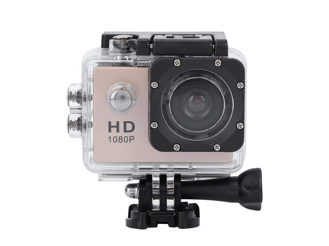 Action Cam Full Hd 1080P À Prova D'Água 30M Suporte com Baterias