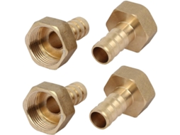 Conectores de Mangueira Tipo Espigão Latão com Rosca Interna G3/4 14 Mm Diâmetro, Conjunto 4 Peças CHABERLU
