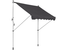 Toldo de enrolar externo 2x1,5 m, manivela, altura e ângulo ajustáveis, cinza ORBITRA COMMERCE