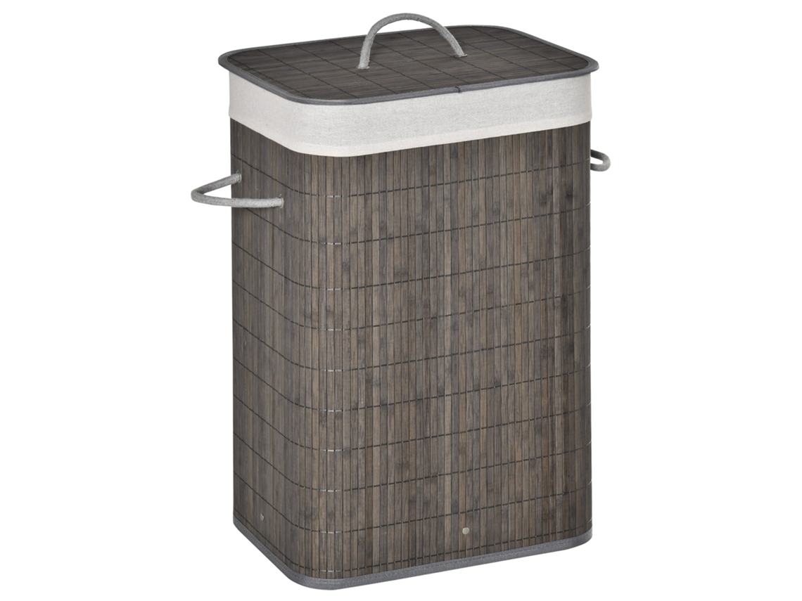 Cesto Roupa Suja 83 Litros Com Saco Removível Cor Cinza, Adequado Para Lavandaria Quarto E Casa De Banho