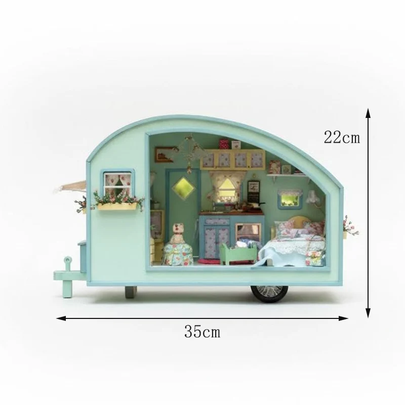 Quebra cabeça 3d de Madeira para Viagem em Carro de Brinquedo Infantil, Modelo em Miniatura de Casa para Montar. MDUG