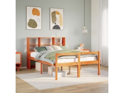 Vidaxl Cama Com Estante Sem Colchão 160x200 Cm Madeira Maciça