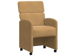 Conjunto de 2 Cadeiras de Jantar com Rodas Castanho 58x65x98 cm MAISON EXCLUSIVE