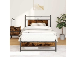 Cama De Solteirocama De Adultoestrutura De Cama Sem Colchão 107x203 Cm Carvalho Fumado Wsd28168