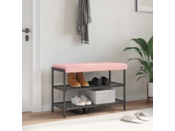Vidaxl Almofada De Banco Tecido Sherpa Rosa Profundidade 35 Cm