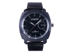 Relógio masculino de quartzo com pulseira de PU, modelo casual e moderno Zhoulianfa P12, preto.