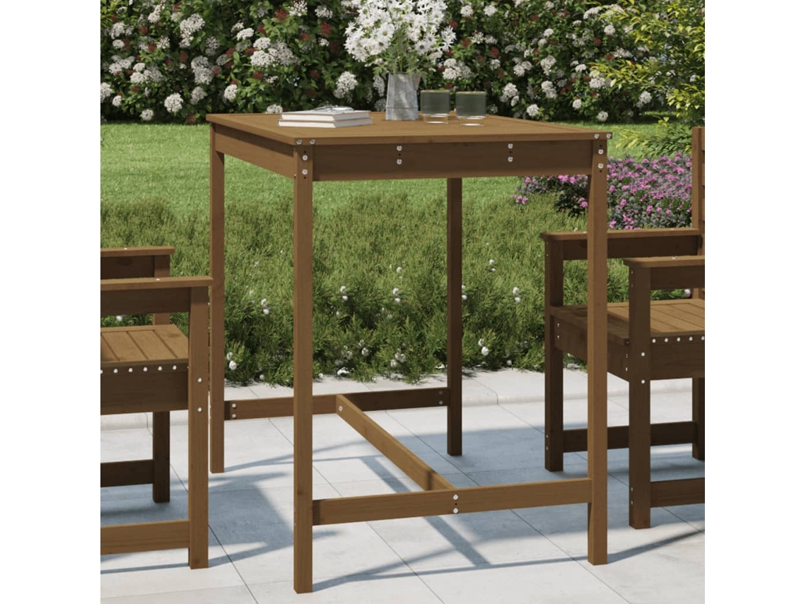 Vidaxl Mesa De Jardim 121x82,5x110 Cm Pinho Maciço Castanho-mel
