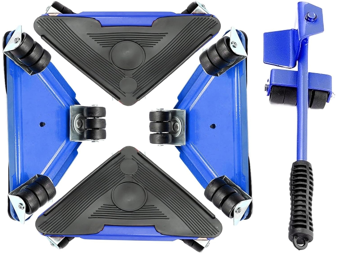 Conjunto de 8 Rodízios para Movimentação Móveis, Rodízios de 4 rodas, Ideal para Mover Móveis, Capacidade de Carga