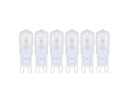 Rebe-6 Peças De Lâmpadas Led G9 Reguláveis 3w Econômicas Luz Branca 220-240v Para Lâmpadas De Teto E Lâmpadas Pendentes