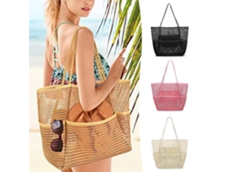 Bolsa de Praia Malha com Bolsos, Natação Grande e Dobrável À Prova Areia, Compras Moderna, Viagem para Armazenam GOKOCO