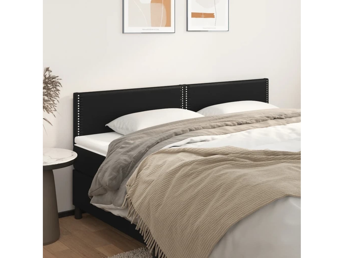 Vidaxl Cabeceiras Preto 200x5x78/88 Cm Couro Artificial