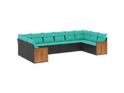 Conjunto de Sofá Jardim 3 Peças Almofadas Rattan Sintético MAISON EXCLUSIVE